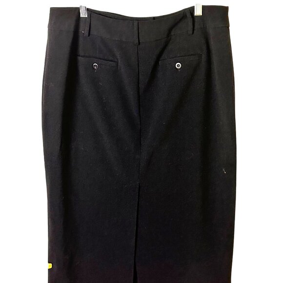Ellen Tracy Size 14 Midi Unlined Straight Skirt 15" Back Vent & Front Zipper Blk - Picture 3 of 11